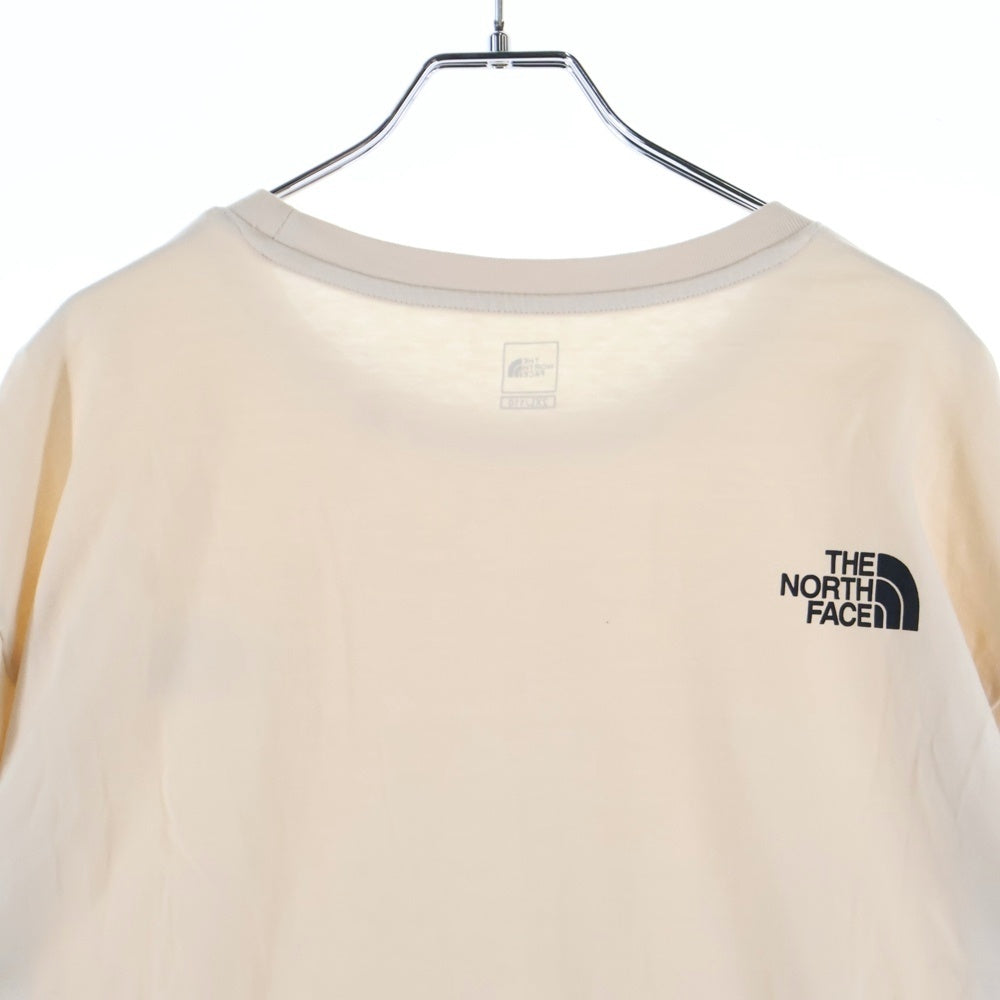 THE NORTH FACE(ザノースフェイス) COTTON BASIC L/S TEE コットン ロゴプリント ベーシック 長袖Tシャツ カットソー ベージュ NT7TN01C