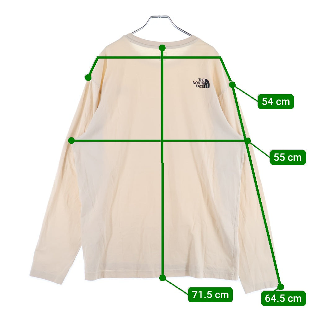 THE NORTH FACE(ザノースフェイス) COTTON BASIC L/S TEE コットン ロゴプリント ベーシック 長袖Tシャツ カットソー ベージュ NT7TN01C