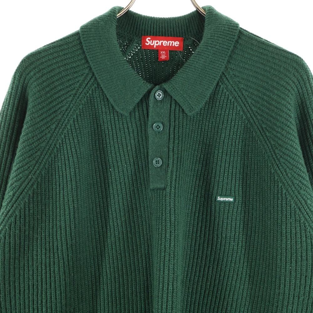 SUPREME(シュプリーム) 24AW Small Box Polo Sweater スモールボックスロゴ ポロ ニット スウェット セーター グリーン