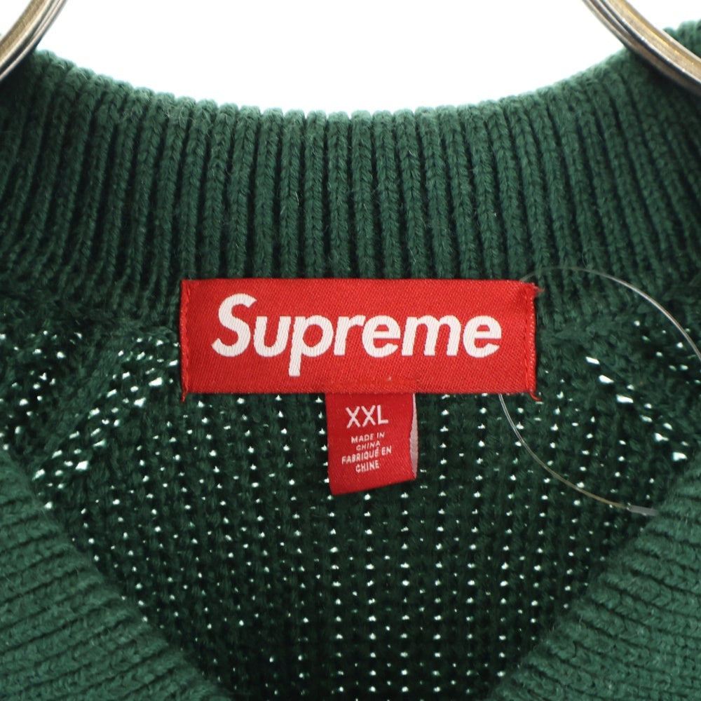 SUPREME(シュプリーム) 24AW Small Box Polo Sweater スモールボックスロゴ ポロ ニット スウェット セーター グリーン