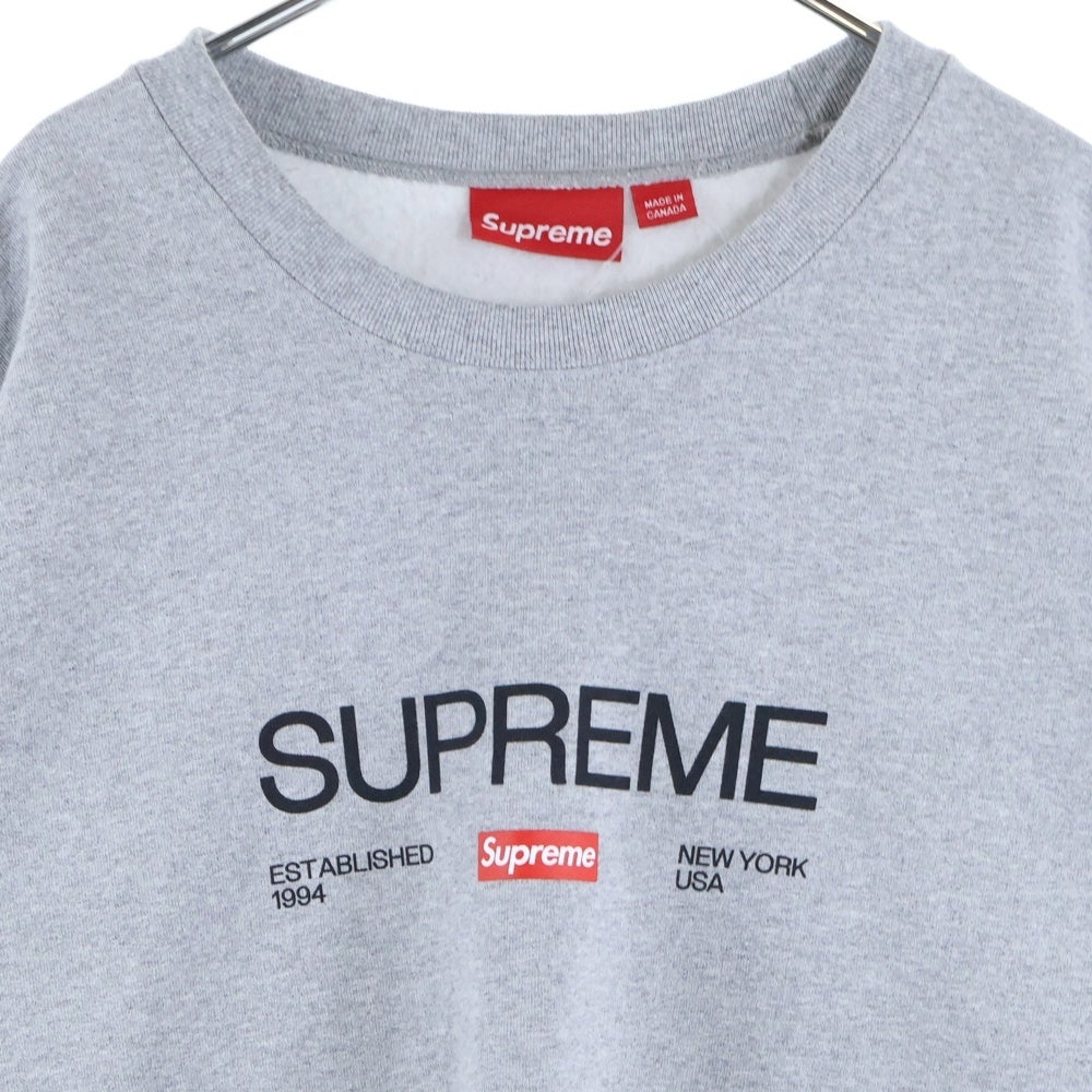 SUPREME(シュプリーム) 24SS Established Crewneck エスタブリッシュド クルーネック スウェット トレーナー グレー