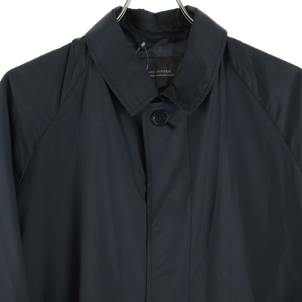 nano universe(ナノユニバース) ナイロン ロング コート ブラック ミノテックバルカラーコート 668-0111008