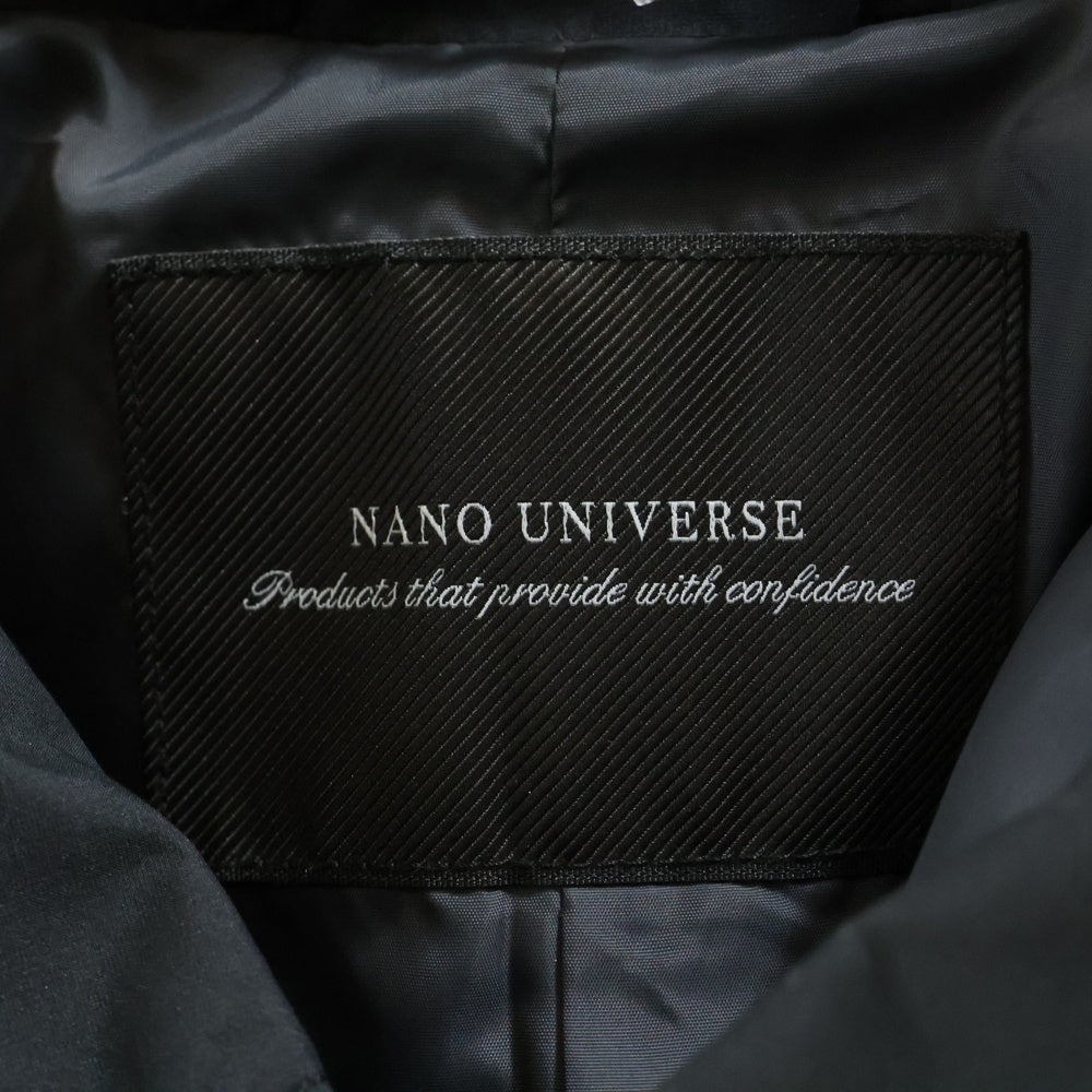 nano universe(ナノユニバース) ナイロン ロング コート ブラック ミノテックバルカラーコート 668-0111008