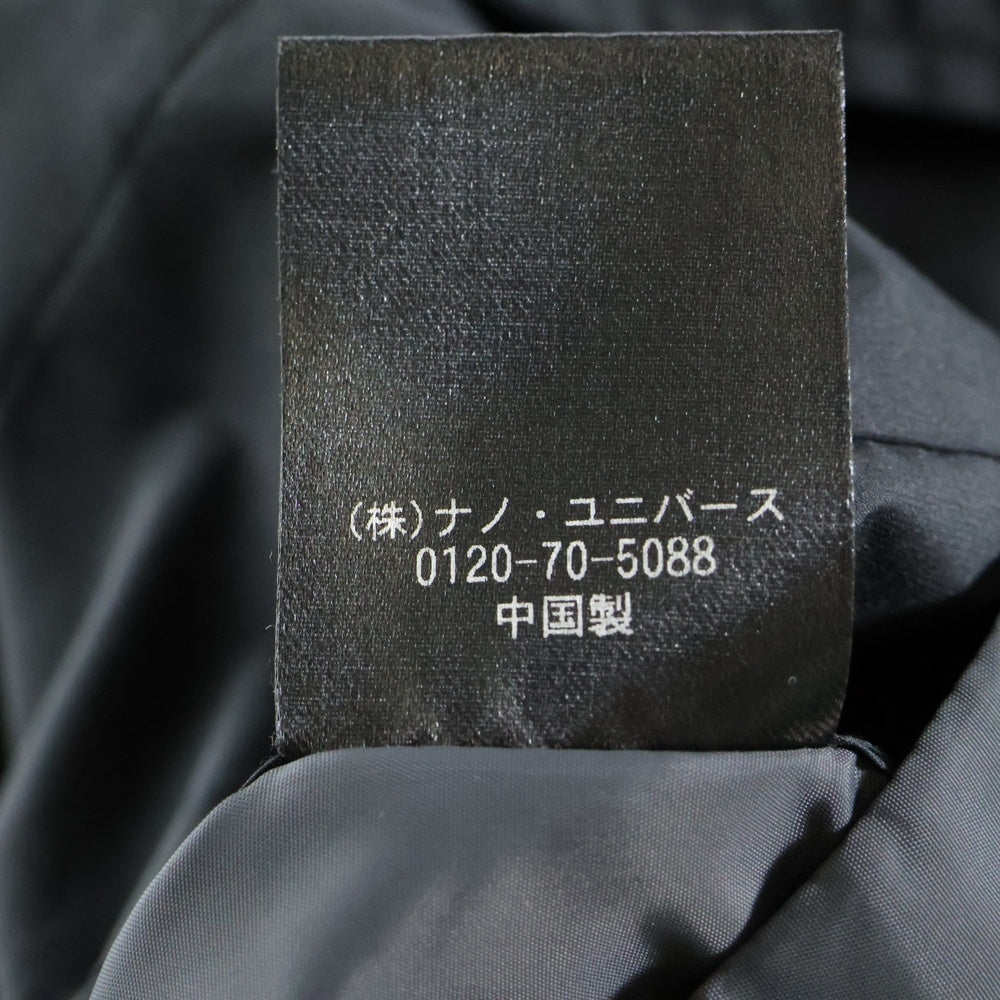nano universe(ナノユニバース) ナイロン ロング コート ブラック ミノテックバルカラーコート 668-0111008