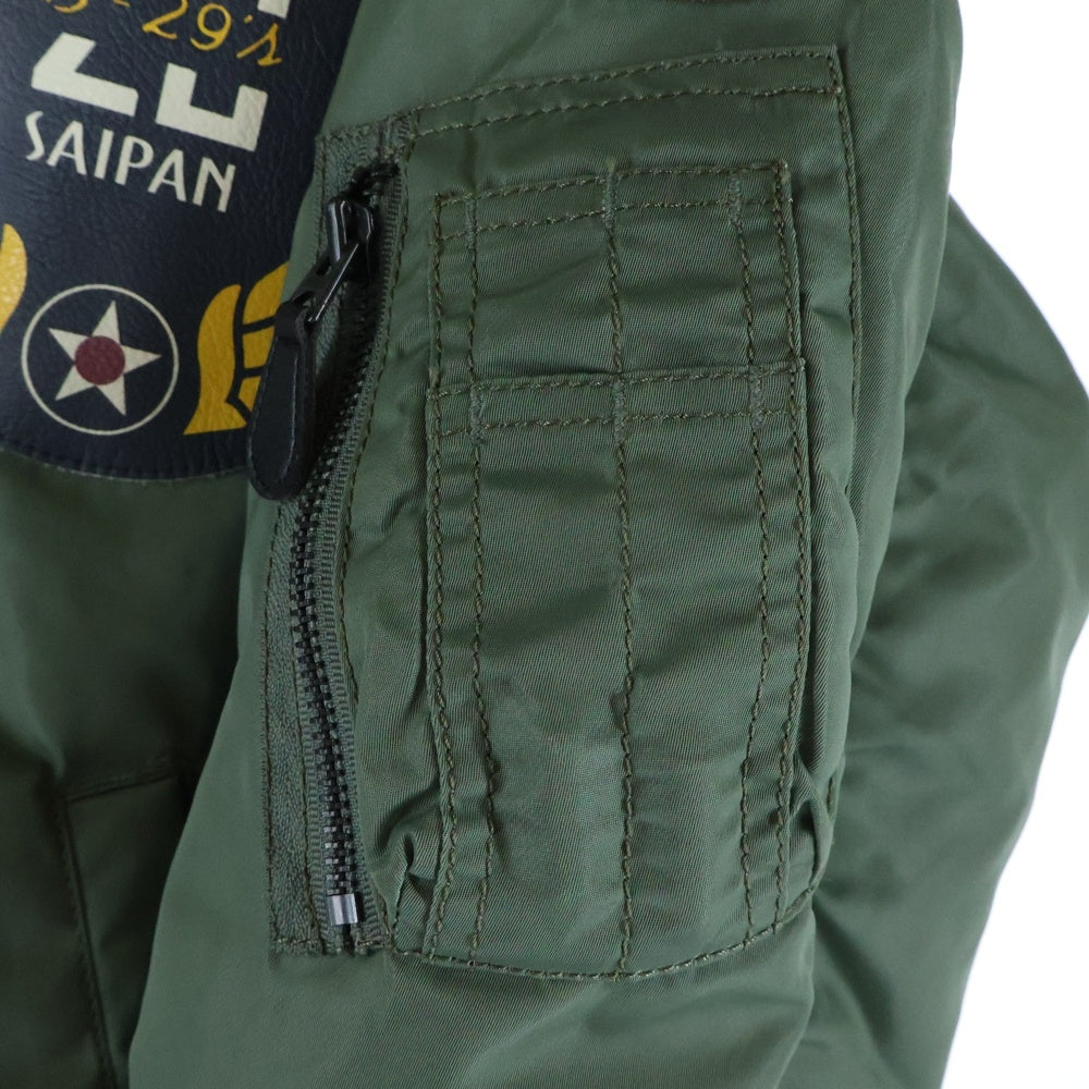AVIREX(アヴィレックス) MA-1 TOP GUN エムエーワン トップガン レザーワッペン フライトジャケット カーキ 6102172