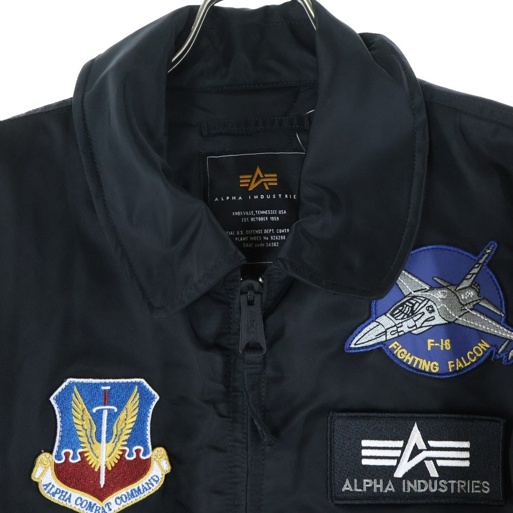 ALPHA INDUSTRIES(アルファ インダストリーズ) CWU-45 ワッペン フライトジャケット ブラック TA0216-001