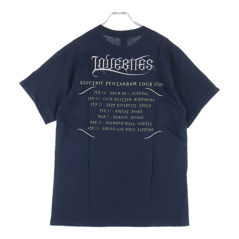 NO BRAND(ノーブランド) LOVEBITES GOLDEN DESTINATION ラブバイツ ゴールデンデスティネーション プリント 半袖Tシャツ カットソー ブラック