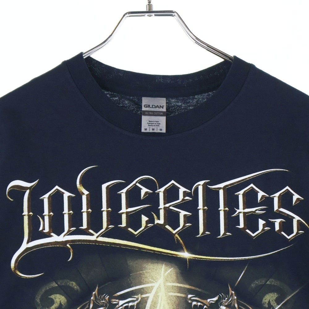 NO BRAND(ノーブランド) LOVEBITES GOLDEN DESTINATION ラブバイツ ゴールデンデスティネーション プリント 半袖Tシャツ カットソー ブラック