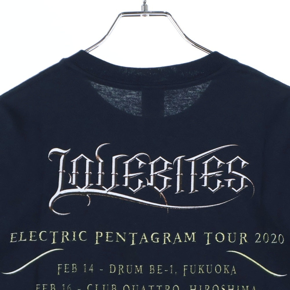 NO BRAND(ノーブランド) LOVEBITES GOLDEN DESTINATION ラブバイツ ゴールデンデスティネーション プリント 半袖Tシャツ カットソー ブラック