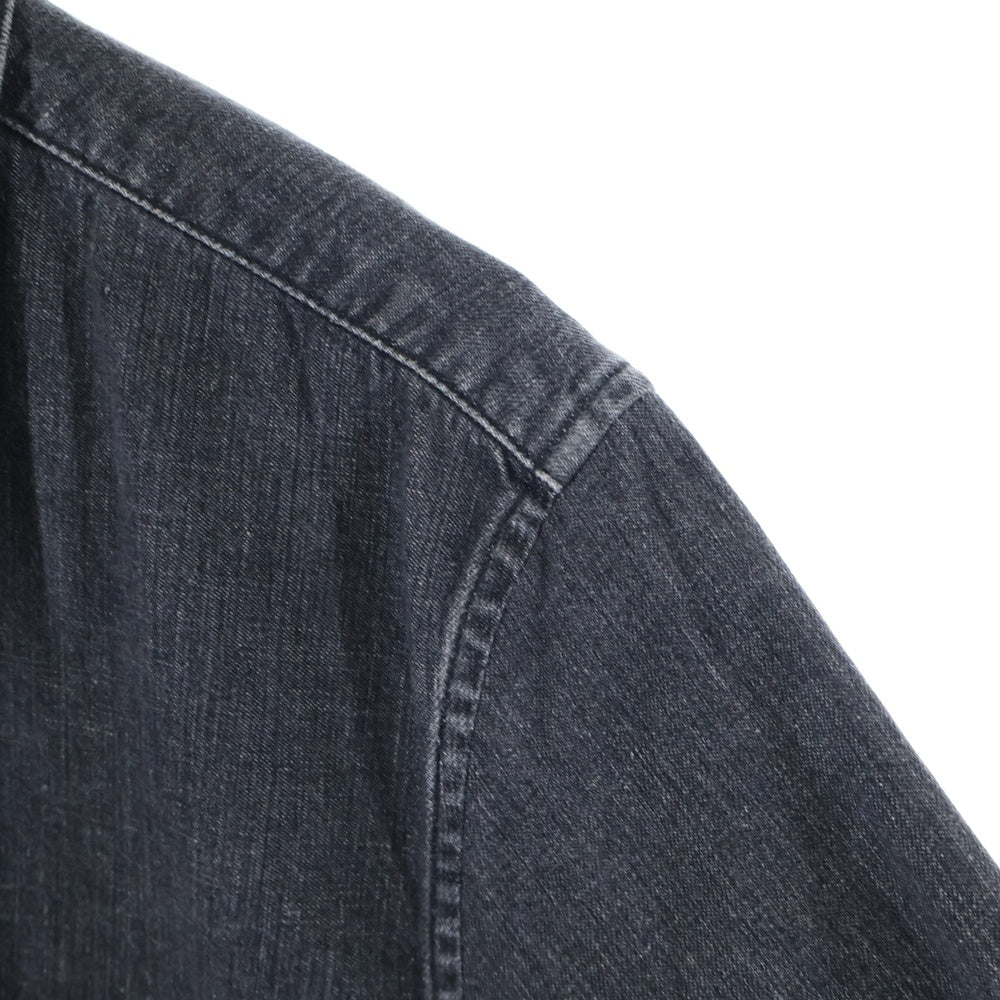 CHROME HEARTS(クロムハーツ) LOOSEENDS LS ルーズエンド 袖クロスパッチ クロスボールボタン デニム長袖シャツ ブラック