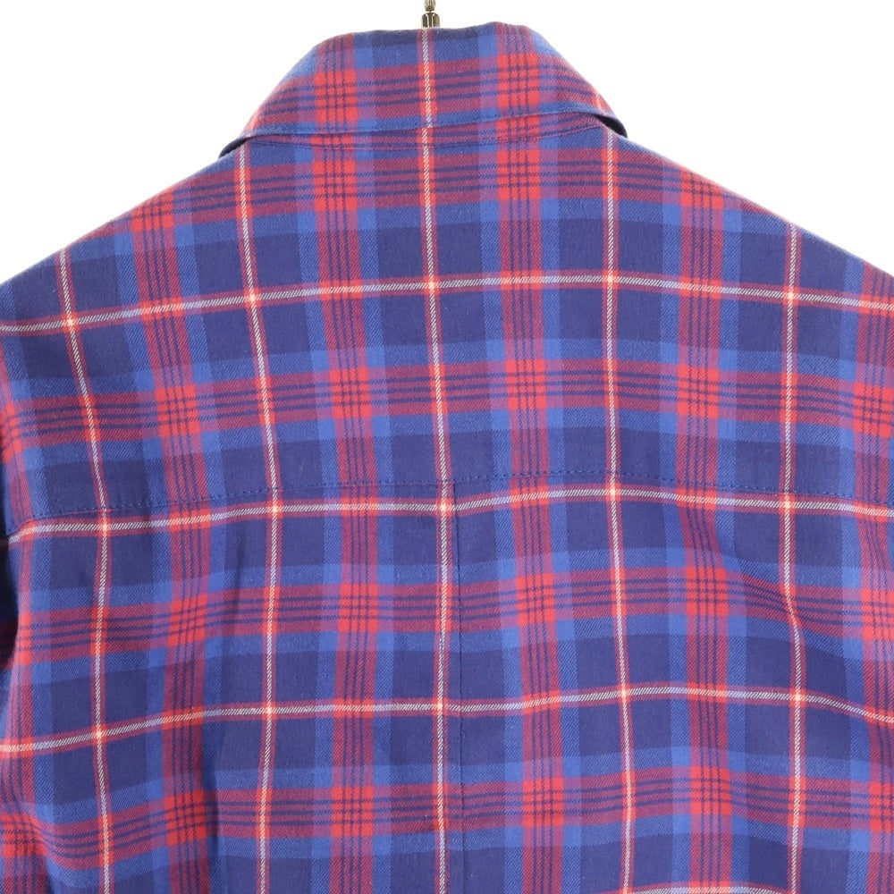 CHROME HEARTS(クロムハーツ) LOOSEENDS LS ルーズエンド エルボースターパッチ クロスボールボタン チェック長袖シャツ レッド/ブルー