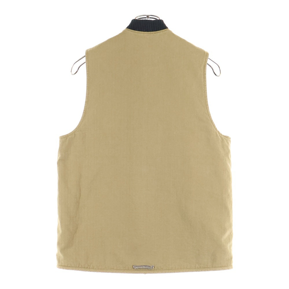 CHROME HEARTS(クロムハーツ) VEST-M-HOMER ヘリンボーン 中綿キルティング ダガージップアップ ベスト ブラウン