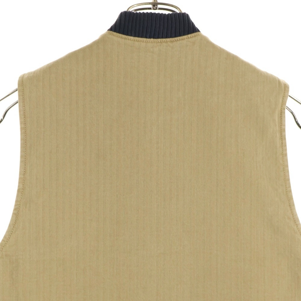 CHROME HEARTS(クロムハーツ) VEST-M-HOMER ヘリンボーン 中綿キルティング ダガージップアップ ベスト ブラウン