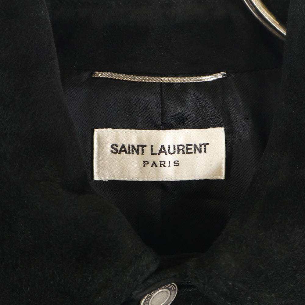 SAINT LAURENT PARIS(サンローランパリ) スエードレザー ボタンフライ ジャケット ブラック 460988