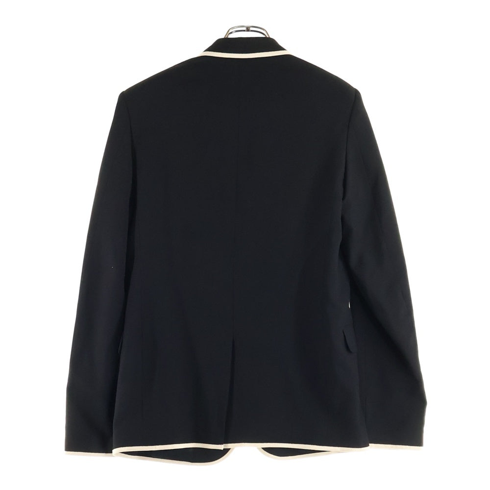 SAINT LAURENT PARIS(サンローランパリ) ピークドラペル 2B ウール シングルテーラードジャケット ブラック/ホワイト 345672