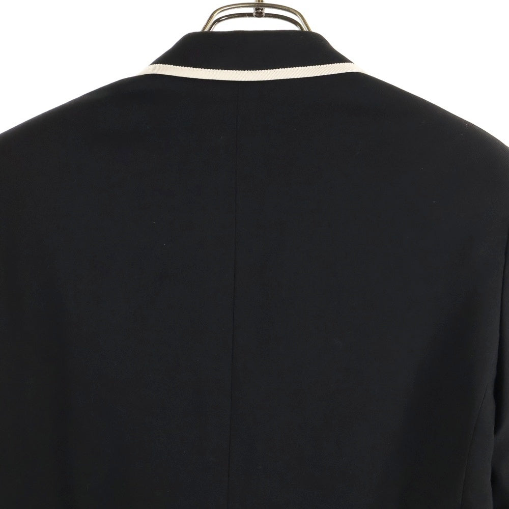 SAINT LAURENT PARIS(サンローランパリ) ピークドラペル 2B ウール シングルテーラードジャケット ブラック/ホワイト 345672