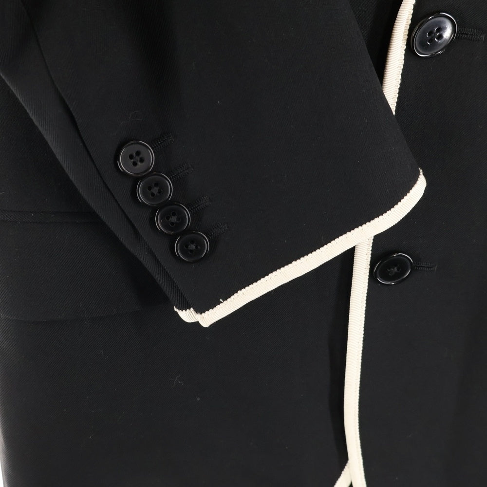SAINT LAURENT PARIS(サンローランパリ) ピークドラペル 2B ウール シングルテーラードジャケット ブラック/ホワイト 345672