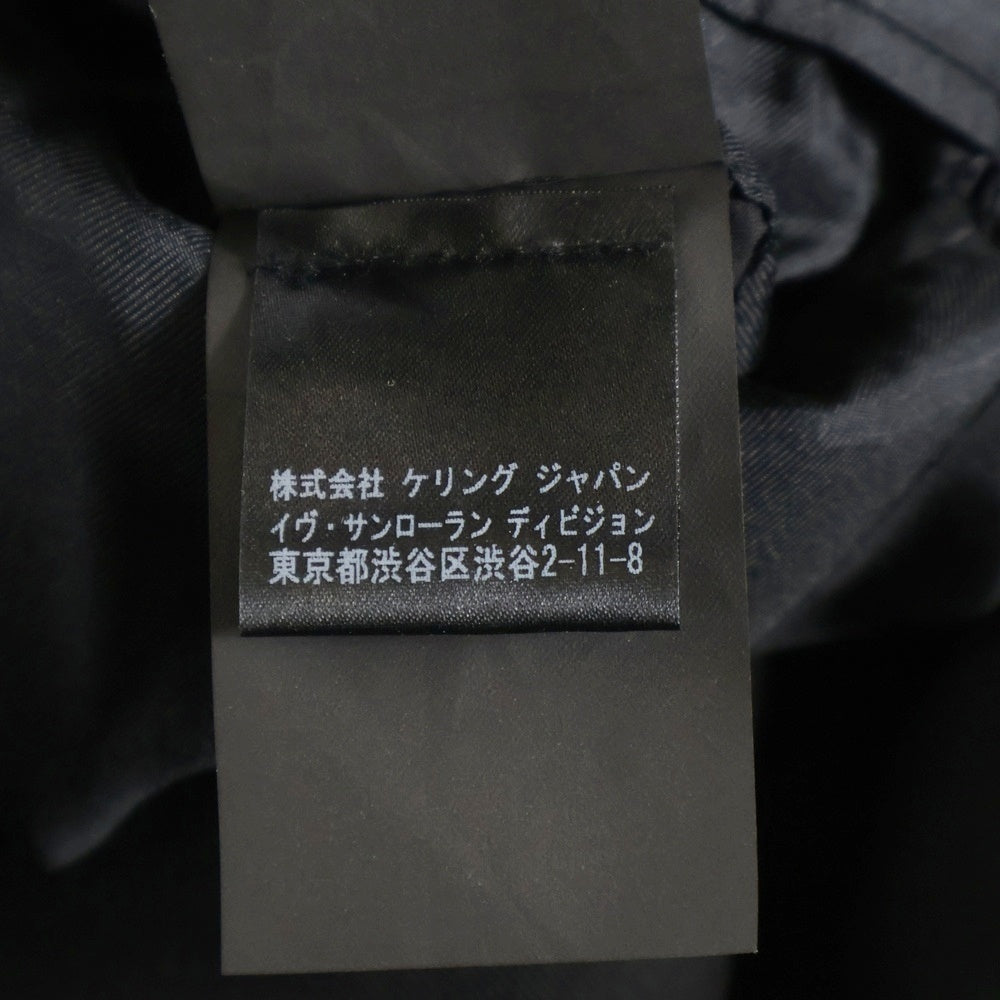 SAINT LAURENT PARIS(サンローランパリ) ピークドラペル 2B ウール シングルテーラードジャケット ブラック/ホワイト 345672
