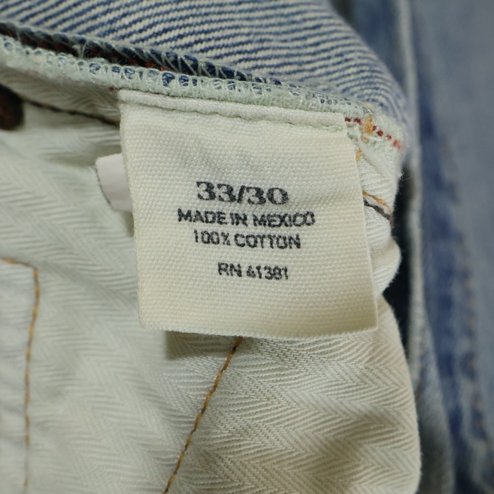 POLO RALPH LAUREN(ポロラルフローレン) マルチポケット 革パッチ ダメージ加工 ジップアップ デニムパンツ インディゴ 09832