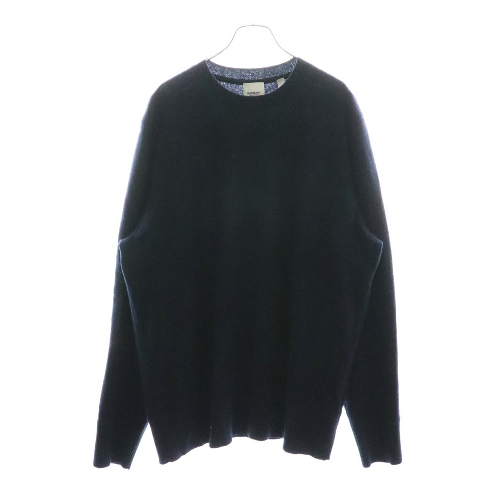 BURBERRY(バーバリー) カシミヤ エンブロイダリー クルーネック セーター ネイビー 8018645