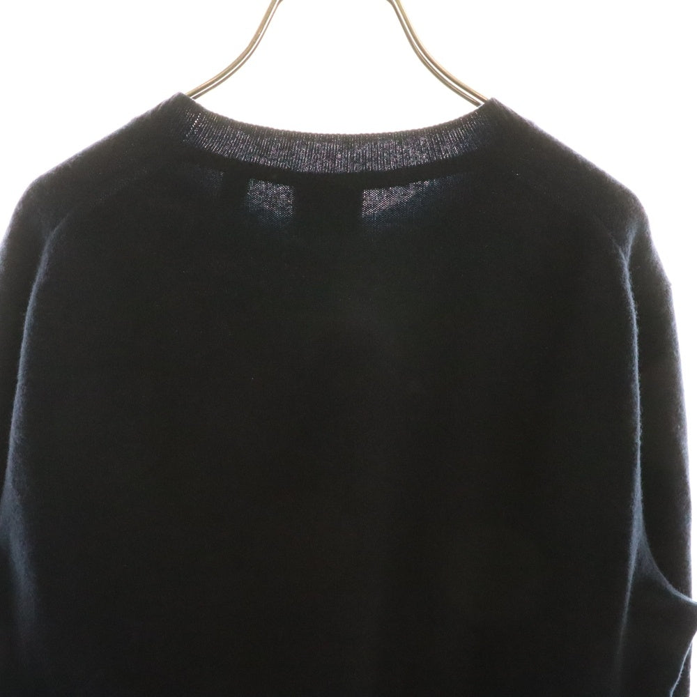 BURBERRY(バーバリー) カシミヤ エンブロイダリー クルーネック セーター ネイビー 8018645