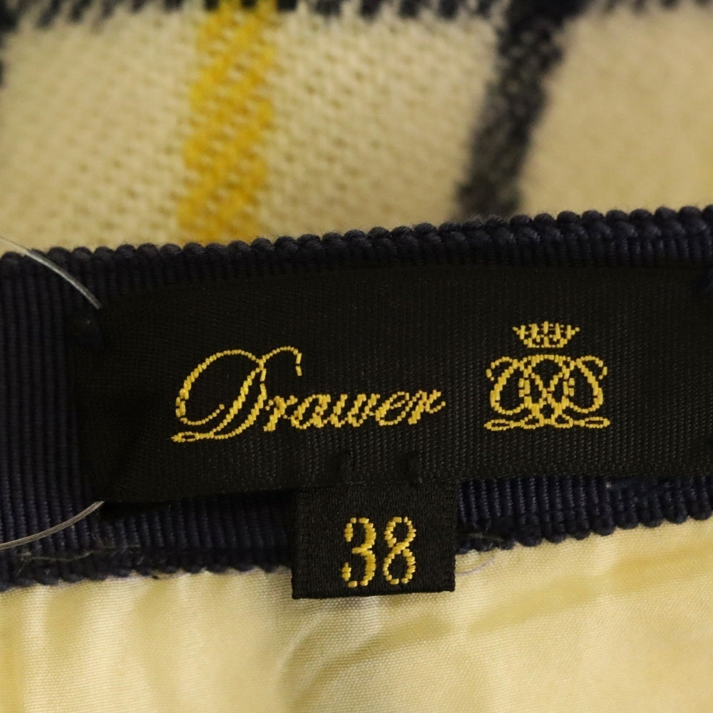 DRAWER(ドゥロワー) ウール チェックスカート ベージュ/イエロー レディース 6524-299-0788