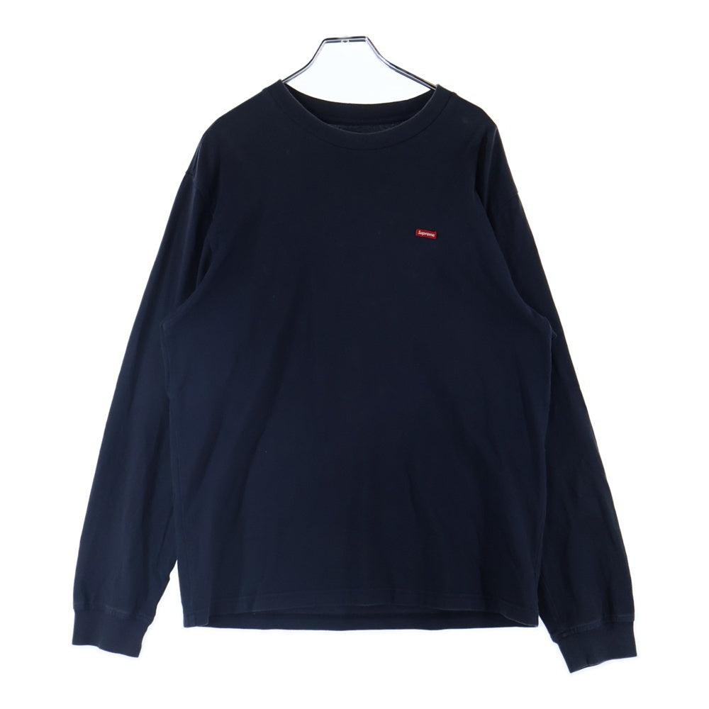 SUPREME(シュプリーム) Small Box Logo Tee スモール ボックス ロゴ クルーネック コットン 長袖Tシャツ カットソー ネイビー