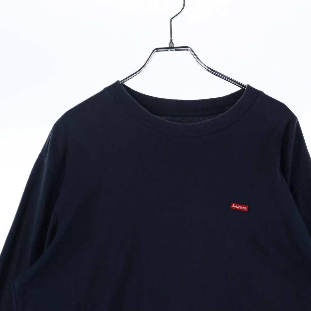 SUPREME(シュプリーム) Small Box Logo Tee スモール ボックス ロゴ クルーネック コットン 長袖Tシャツ カットソー ネイビー