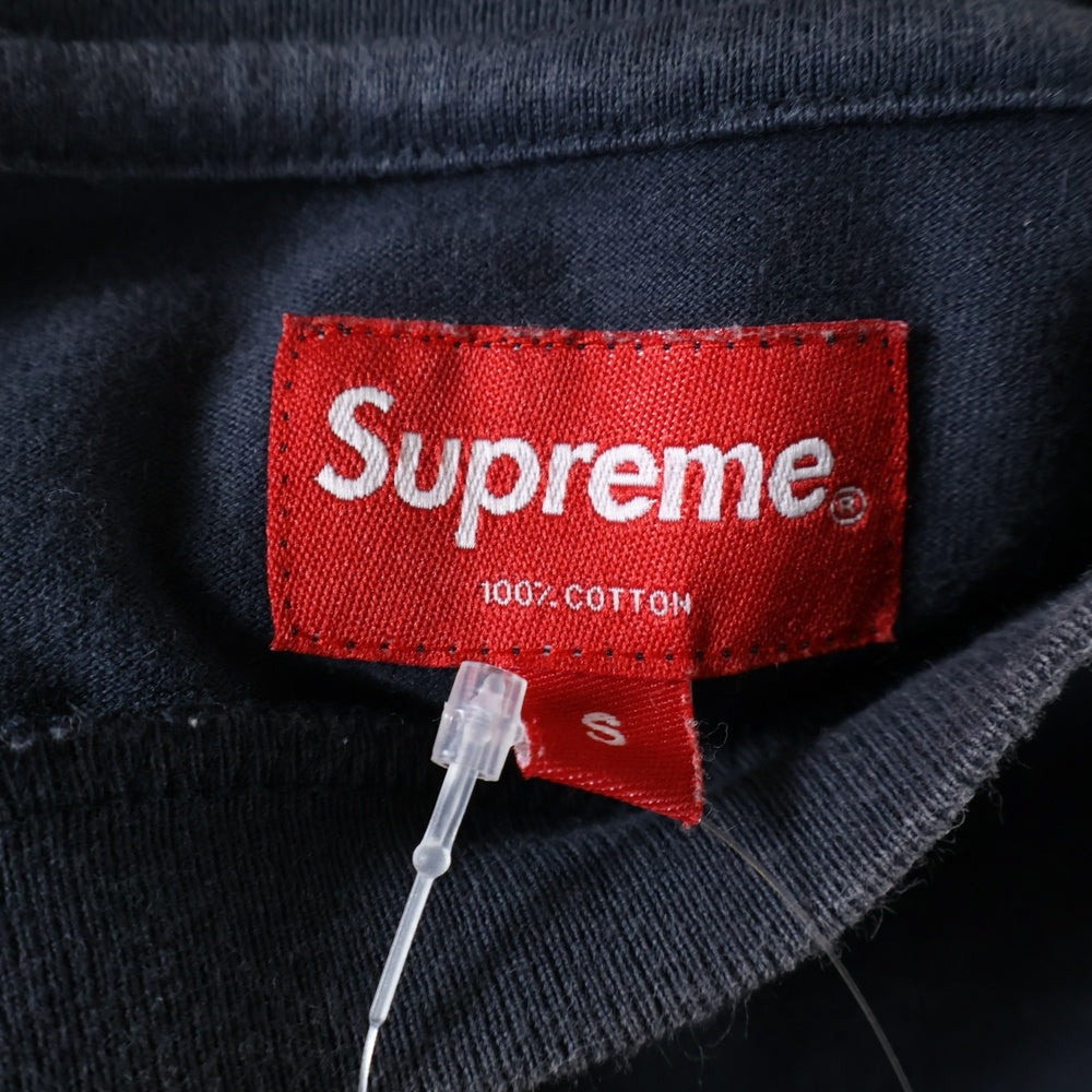 SUPREME(シュプリーム) Small Box Logo Tee スモール ボックス ロゴ クルーネック コットン 長袖Tシャツ カットソー ネイビー