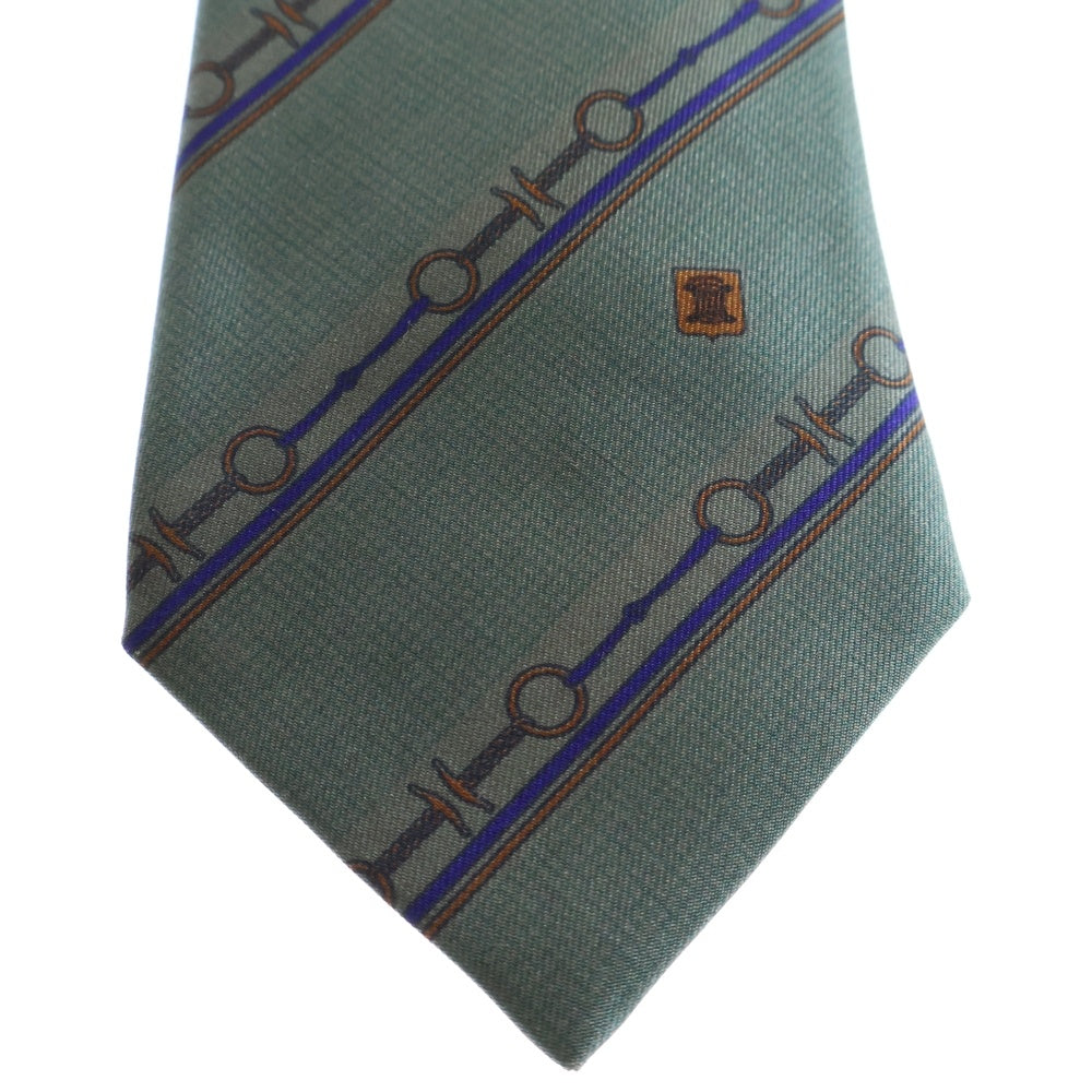 CELINE(セリーヌ) トリオンフ ホースビット シルクタイ ネクタイ グリーン