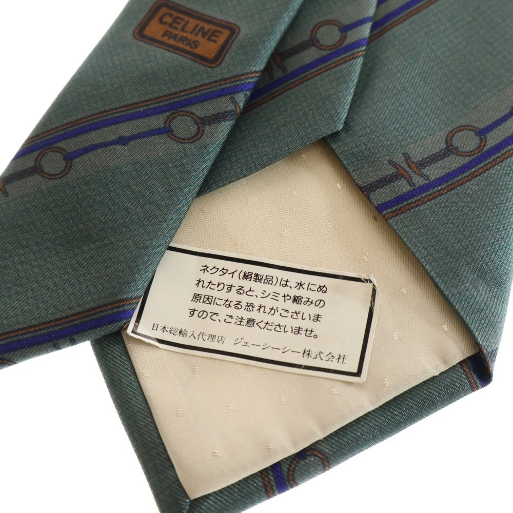 CELINE(セリーヌ) トリオンフ ホースビット シルクタイ ネクタイ グリーン