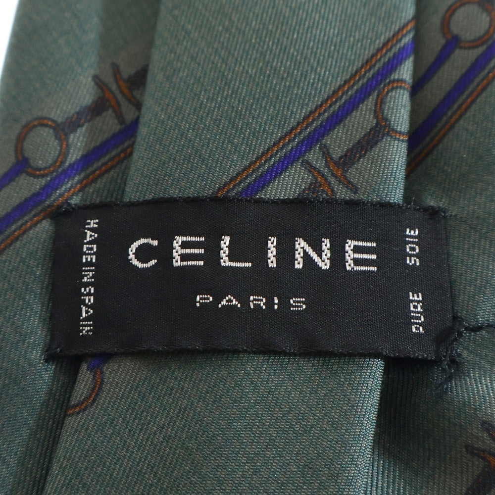 CELINE(セリーヌ) トリオンフ ホースビット シルクタイ ネクタイ グリーン