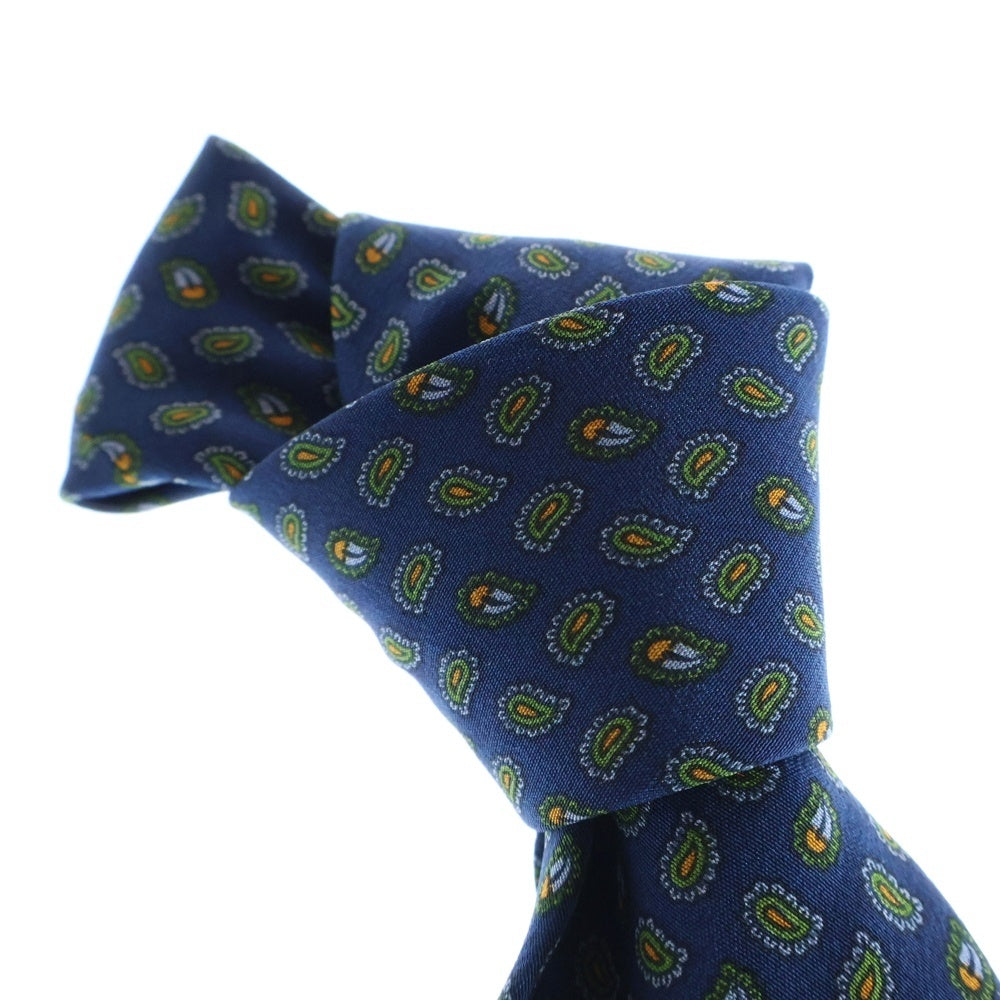 CELINE(セリーヌ) トリオンフ ゾウリムシ 総柄 シルクタイ ネクタイ ブルー