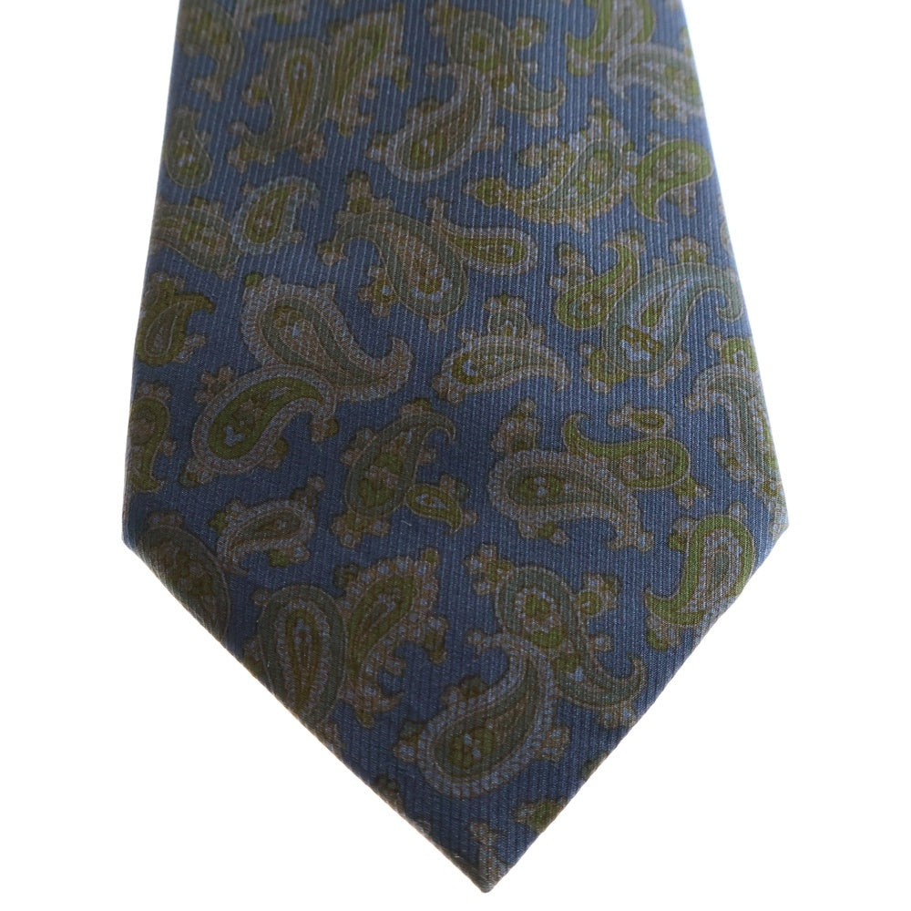 Ermenegildo Zegna(エルメネジルドゼニア) ゾウリムシ 総柄 シルクタイ ネクタイ ブルー