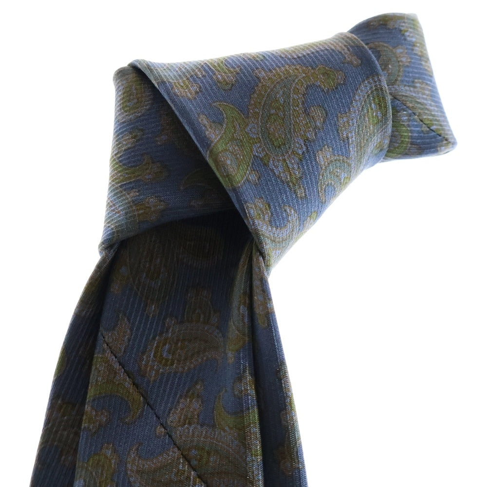 Ermenegildo Zegna(エルメネジルドゼニア) ゾウリムシ 総柄 シルクタイ ネクタイ ブルー