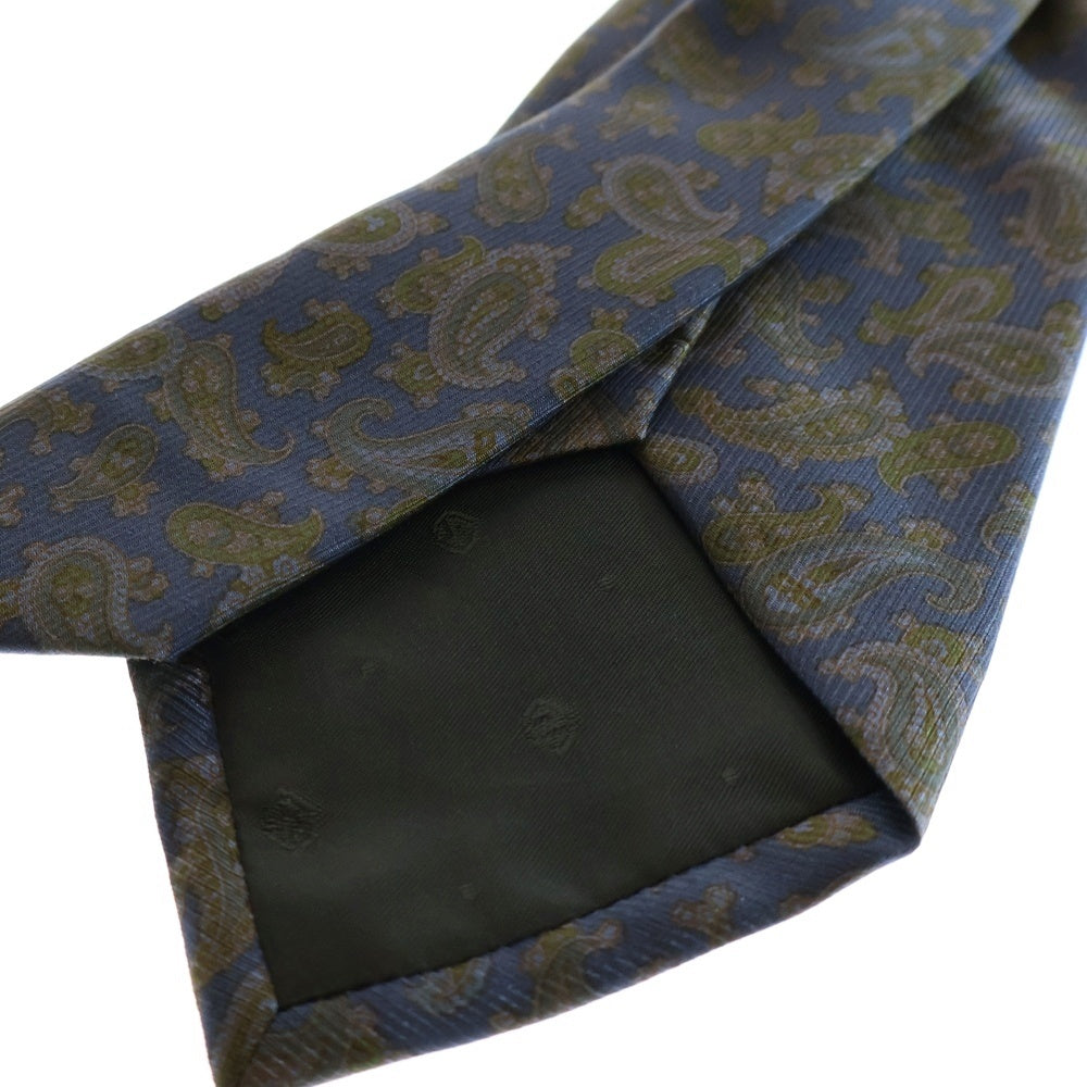 Ermenegildo Zegna(エルメネジルドゼニア) ゾウリムシ 総柄 シルクタイ ネクタイ ブルー