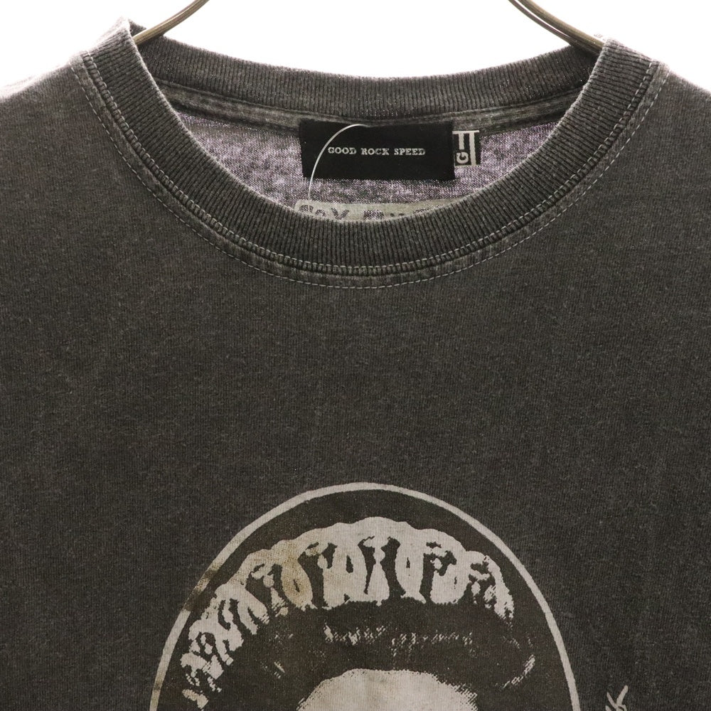 GOOD ROCK SPEED(グッド ロック スピード) GOD SAVE THE QUEEN ゴッド セイブ ザ クイーン プリント半袖Tシャツ カットソー グレー レディース