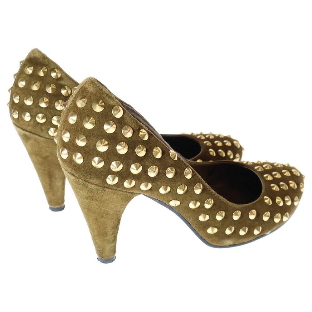 NO BRAND(ノーブランド) HAVABA(ハバナ)スタッズ スウェード パンプス ブラウン レディース