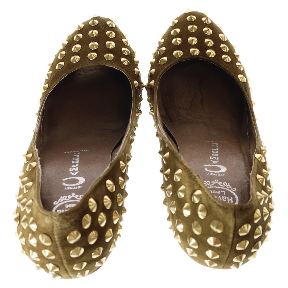 NO BRAND(ノーブランド) HAVABA(ハバナ)スタッズ スウェード パンプス ブラウン レディース