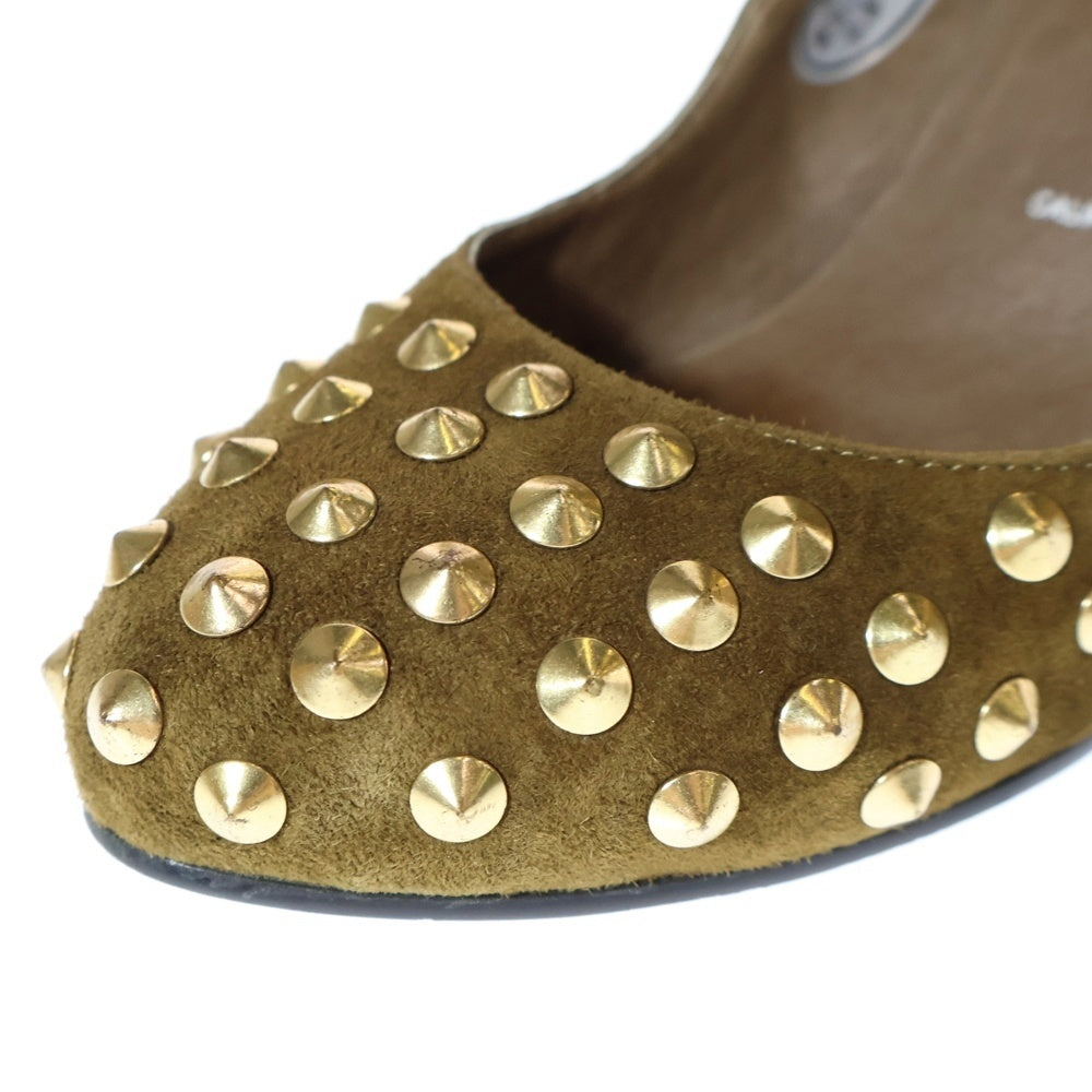 NO BRAND(ノーブランド) HAVABA(ハバナ)スタッズ スウェード パンプス ブラウン レディース