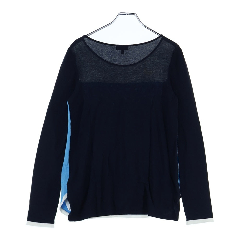 ARMANI JEANS(アルマーニ ジーンズ) クルーネック ニット セーター ブルー/ホワイト レディース