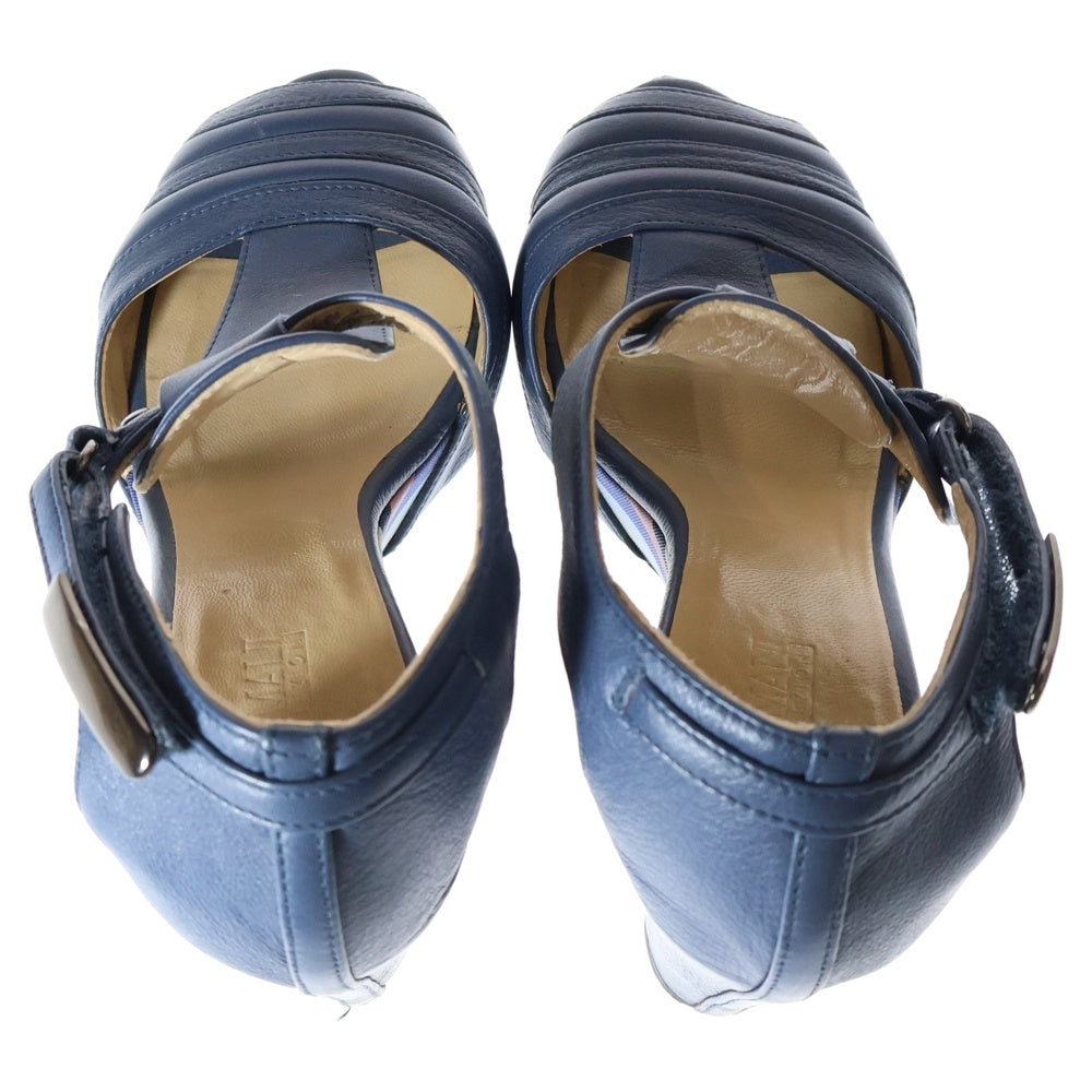 ARMANI COLLEZIONI(アルマーニ コレツィオーニ) レザー ストラップ厚底サンダル マルチカラー レディース