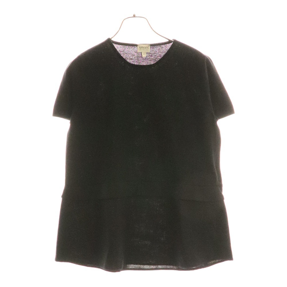 ARMANI COLLEZIONI(アルマーニ コレツィオーニ) 切替 半袖ニット セーター ブラック レディース 6XMM44 MM12Z