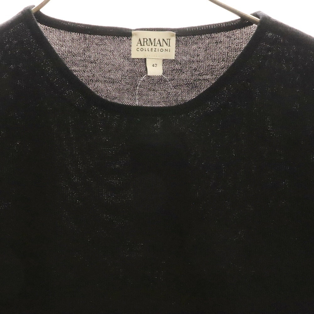 ARMANI COLLEZIONI(アルマーニ コレツィオーニ) 切替 半袖ニット セーター ブラック レディース 6XMM44 MM12Z