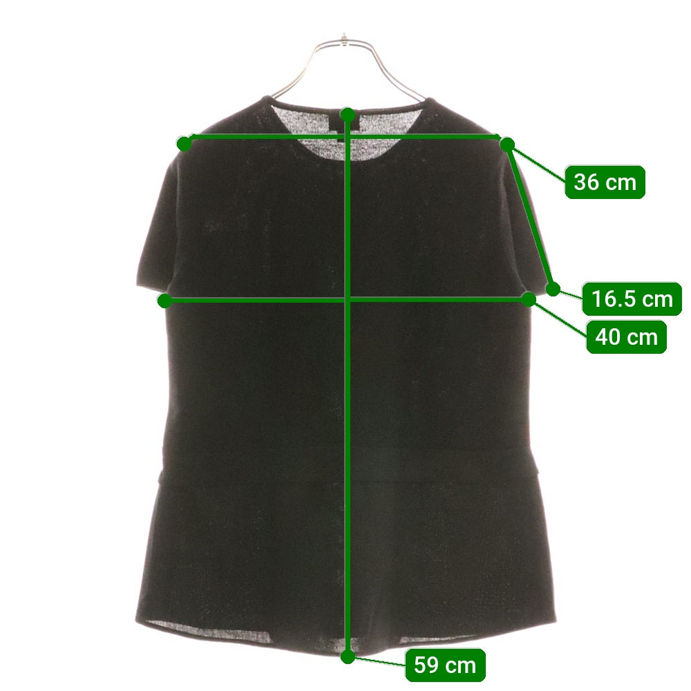 ARMANI COLLEZIONI(アルマーニ コレツィオーニ) 切替 半袖ニット セーター ブラック レディース 6XMM44 MM12Z