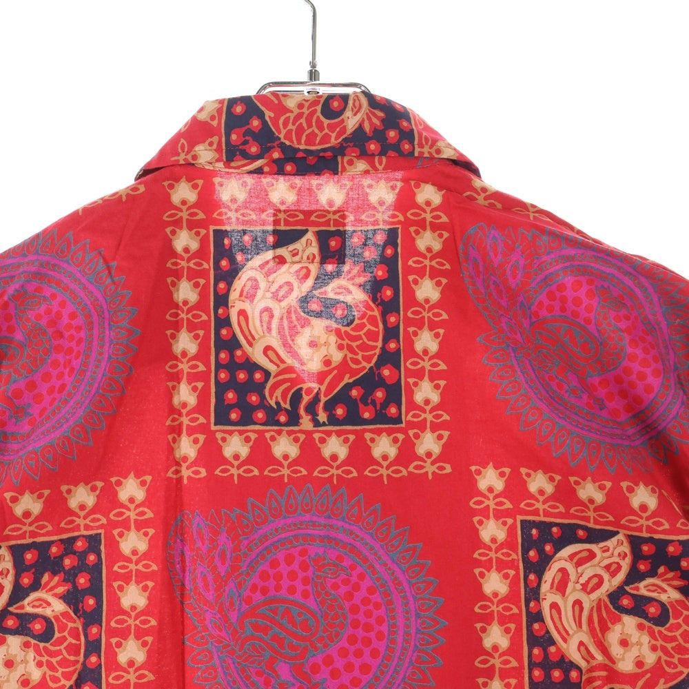 Needles(ニードルス) 22SS CAVANA SHIRT カバナシャツ 総柄 半袖オープンカラーシャツ レッド KP176