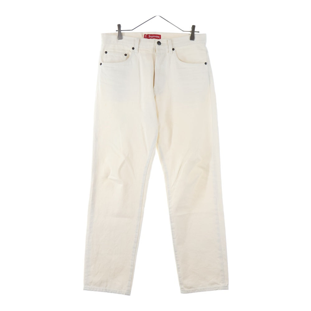 SUPREME(シュプリーム) 22AW Regular Jean バックポケットスターロゴ レギュラージーン ボタンフライデニムパンツ アイボリー