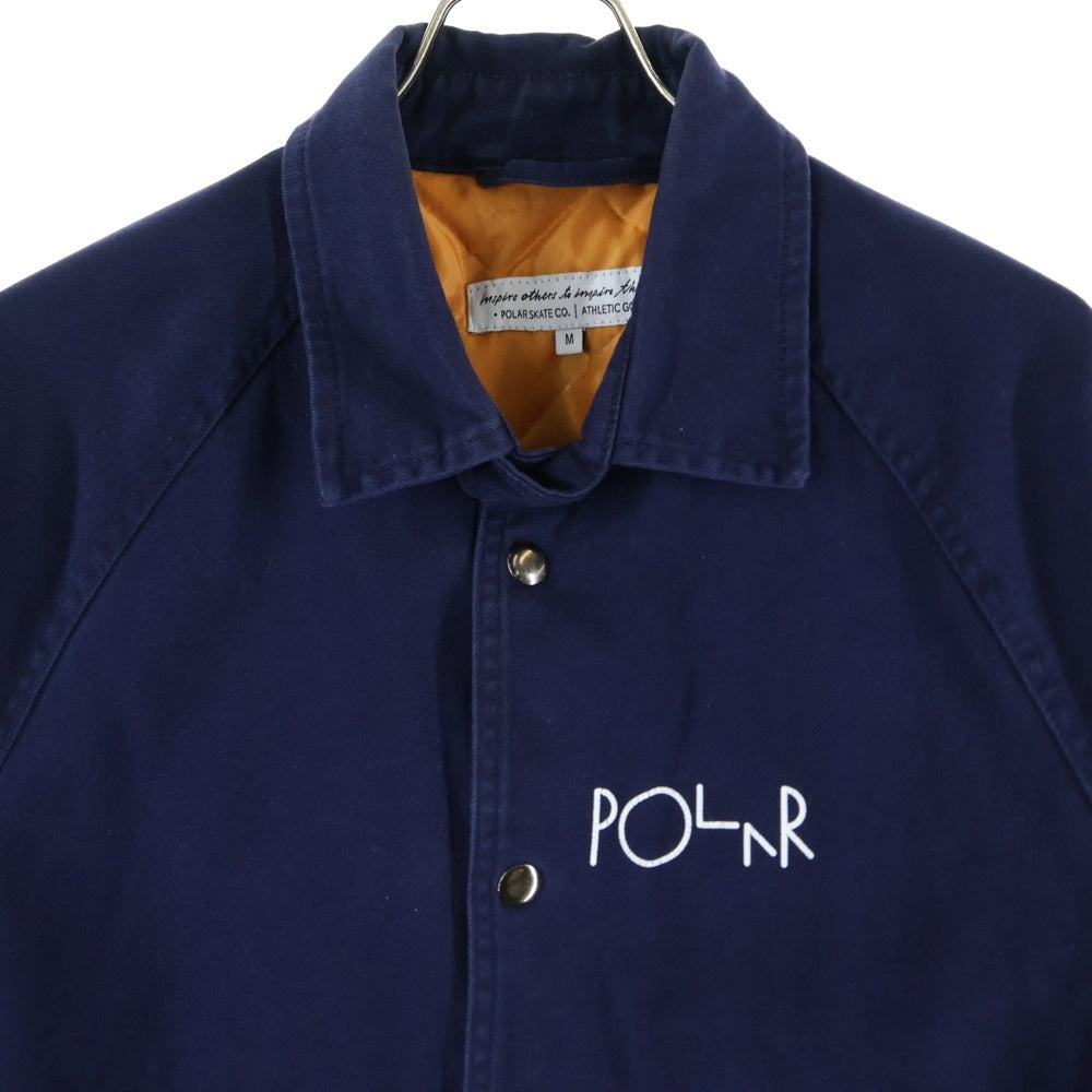 POLAR SKATE CO(ポーラー) バックロゴ 裏地キルティング コーチジャケット ネイビー