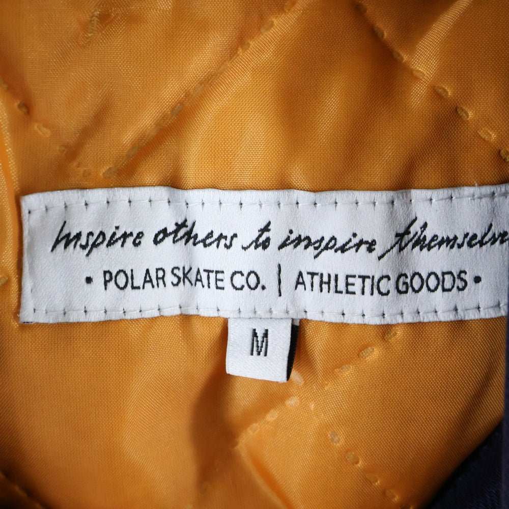 POLAR SKATE CO(ポーラー) バックロゴ 裏地キルティング コーチジャケット ネイビー