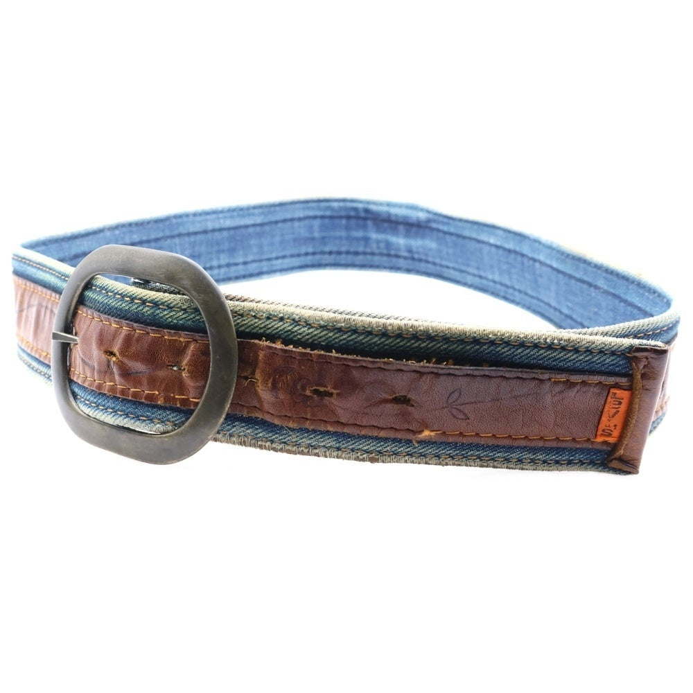 Levi's(リーバイス) 70S VINTAGE ヴィンテージ オレンジタブ レザーデニム切替ベルト インディゴ/ブラウン